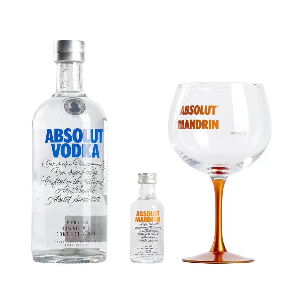 Vodka Absolut + Abs Manda+copa 750ml